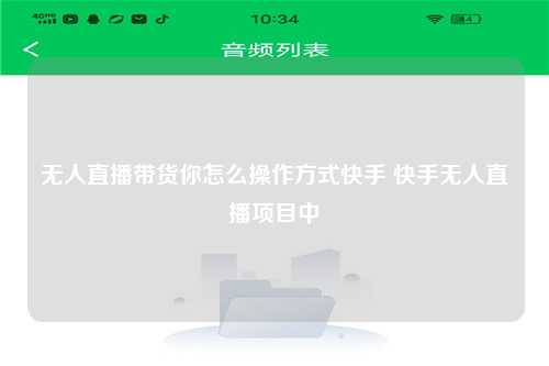 无人直播带货你怎么操作方式快手 快手无人直播项目中