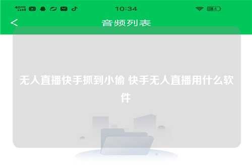 无人直播快手抓到小偷 快手无人直播用什么软件