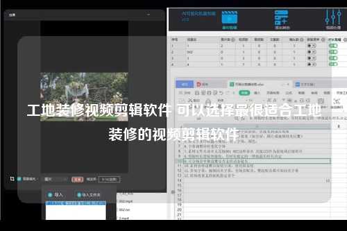 工地装修视频剪辑软件 可以选择最很适合工地装修的视频剪辑软件