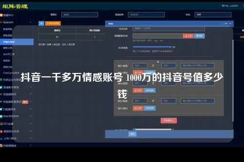 抖音一千多万情感账号 1000万的抖音号值多少钱