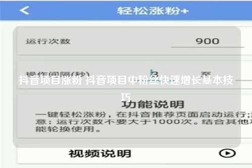 抖音项目涨粉 抖音项目中粉丝快速增长基本技巧