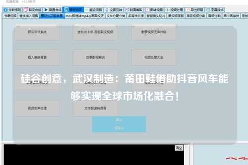 硅谷创意，武汉制造：莆田鞋借助抖音风车能够实现全球市场化融合！