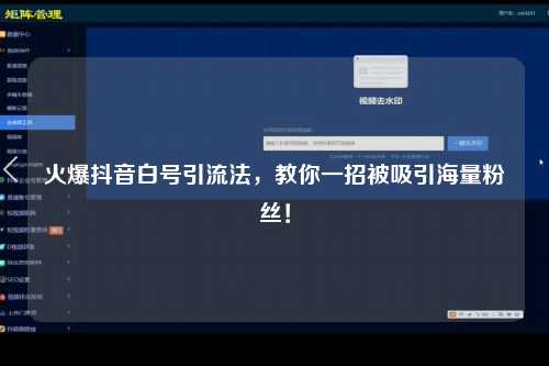 火爆抖音白号引流法，教你一招被吸引海量粉丝！